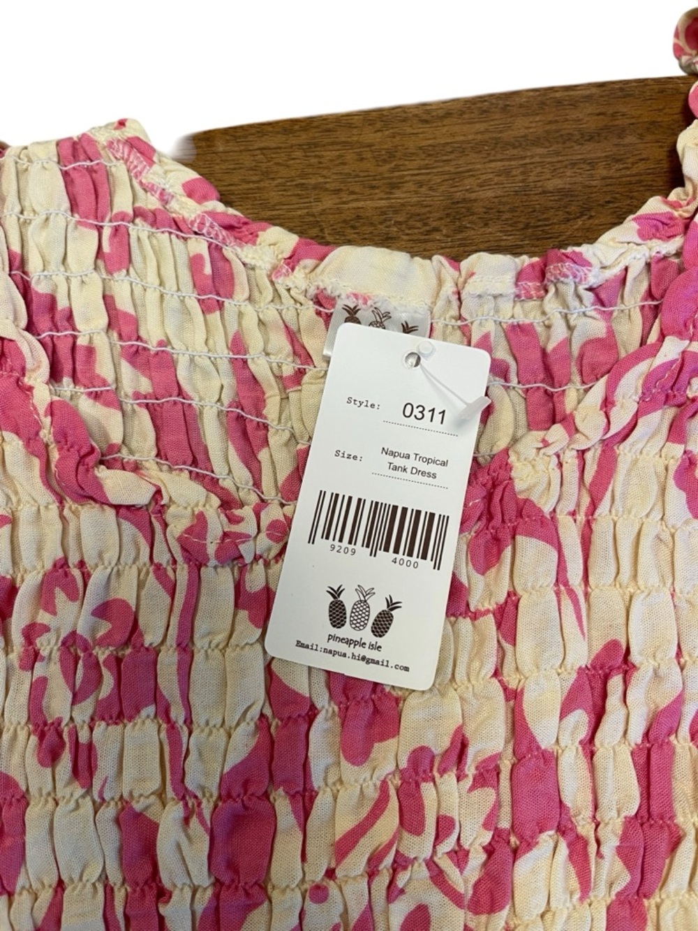 Pink Floral Smocked Midi Dress - Picture 3 of 7
